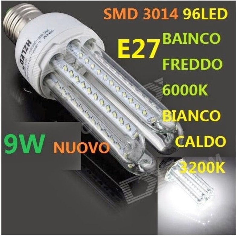 Trade Shop Traesio - Trade Shop - 96 led smd 3014 9W E27 Glühbirne Kalt Warm Weiß Niedrigen Verbrauch Lampe -