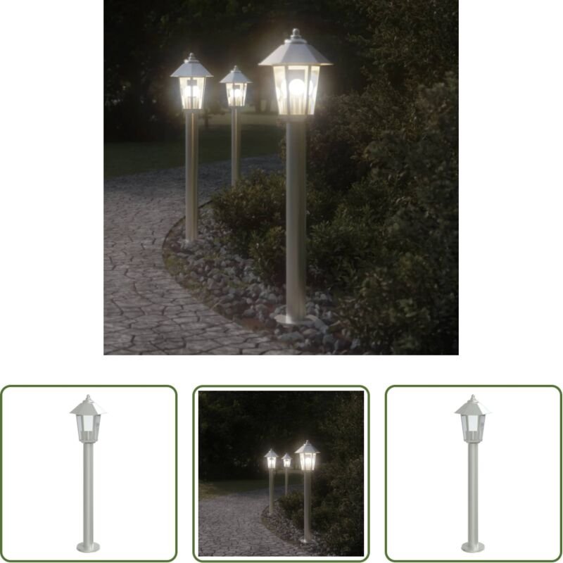 Außenbeleuchtung - Wegeleuchte Silbern 80 cm Edelstahl