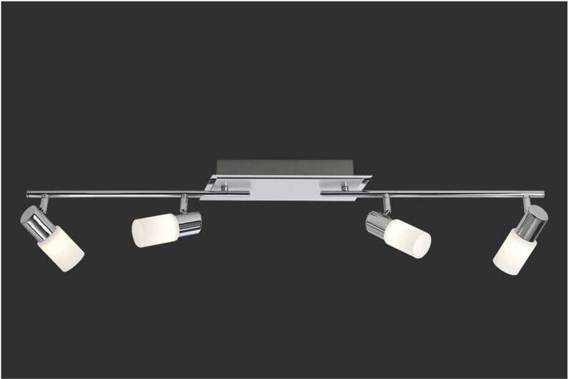 Clapton Spotlight 4 Spot led Chrom und weißes Glas L96 cm Trio Lighting