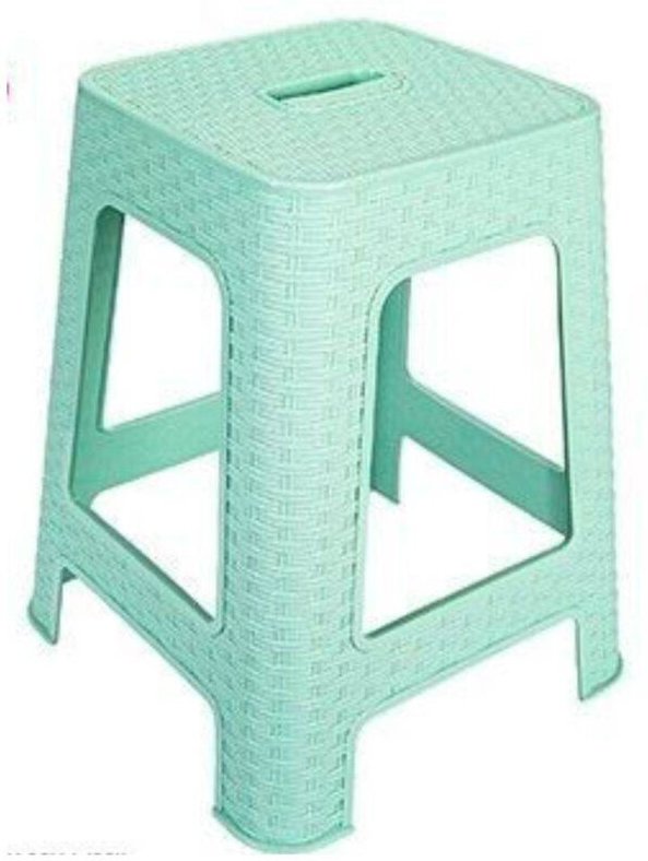 Trade Shop Traesio - Trade Shop - hocker aus kunststoff-rattan wassergrün h 45,5 cm stuhleinrichtungszubehör -