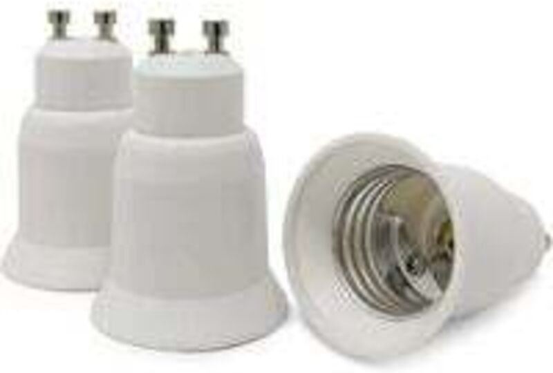 Ersandy - Lampensockel-Adapter, 3er-Pack – Weiß – GU10-Sockel auf E27-Sockel-Adapter für energieeffiziente Halogen-LED-G...