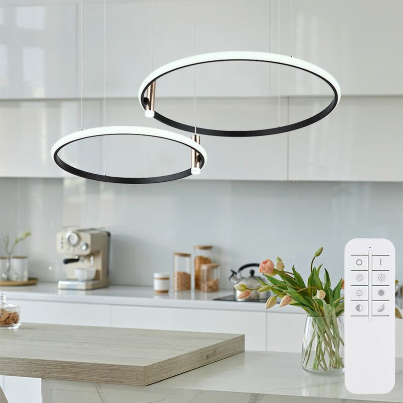 LED Hängelampe Pendelleuchte Wohnzimmerlampe Esszimmerleuchte dimmbar Memory Nachtlicht Tageslicht Fernbedienung CCT, 55...