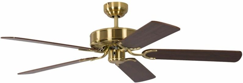 Deckenventilator Potkuri Messing seidenmatt / Walnuss