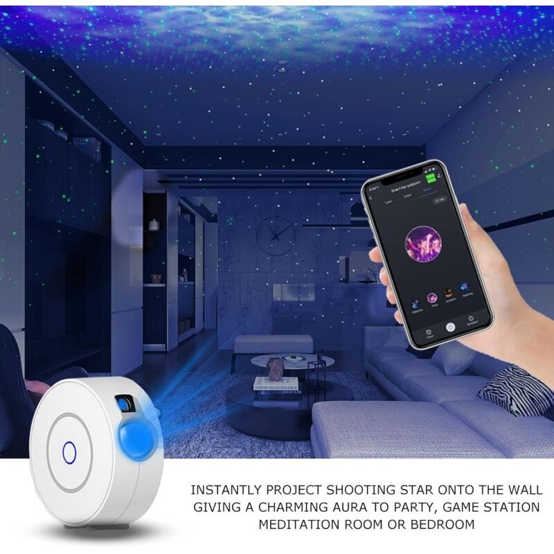 Spike-Projektor, farbenfroher Sternenhimmel-Projektor, Tuya Smart, einstellbarer Nebelprojektor, Nachtlicht, Sprachsteue...