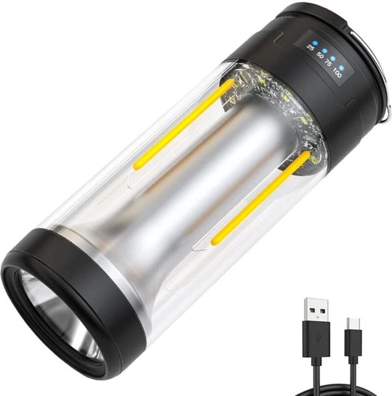 Camping Taschenlampe Dual Licht Arbeit Licht Outdoor Arbeit Lampe Typ-C Wiederaufladbare Magnetische