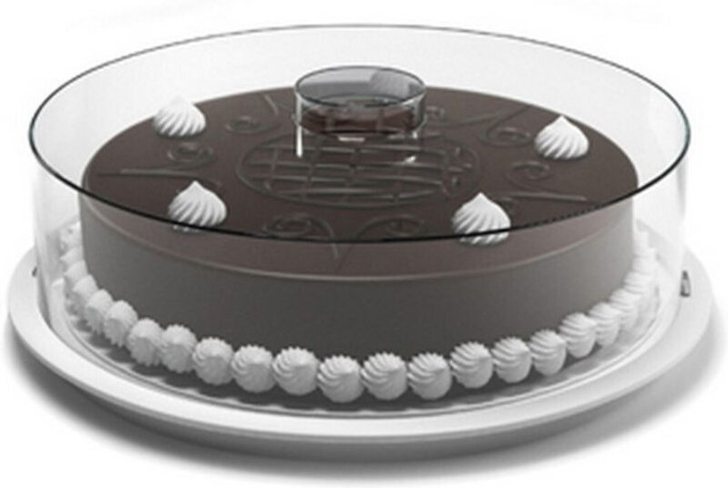 Trade Shop Traesio - Trade Shop - kuchenform kunststoffbehälter deckel dient als unterstützung 29CM h 9CM transportplatt...