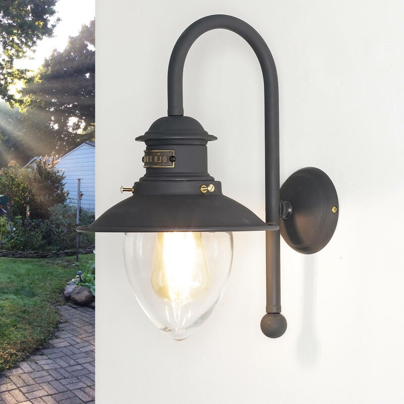 Licht-erlebnisse - Außenwandleuchte Amalfi aus Messing in Bronze dunkel