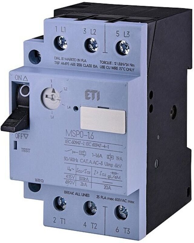 ETI Motorschutzschalter MSP0-1,6, REG