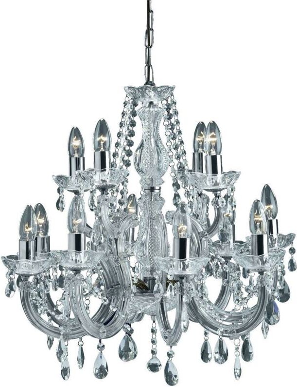 Searchlight Marie Therese - Kristallleuchter 12 Light Chrome Finish, E14