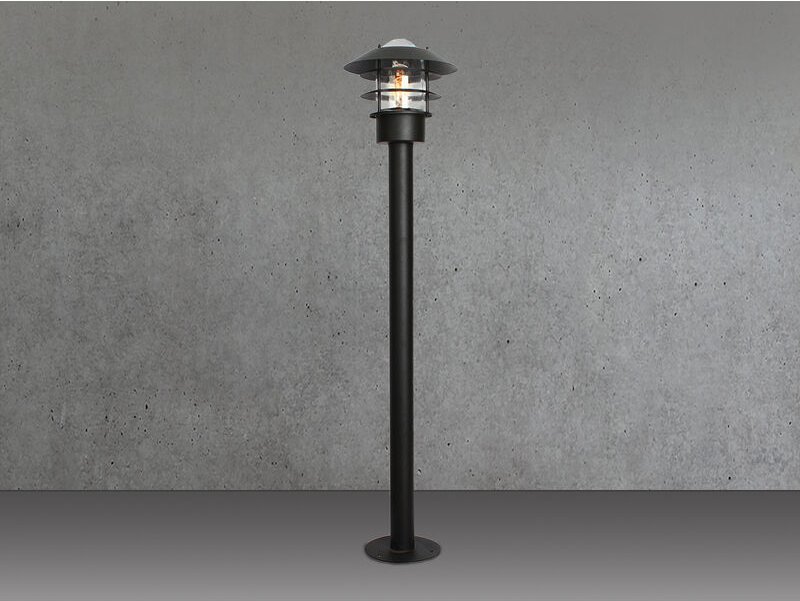 Meinewunschleuchte - led Wetterfeste Pollerleuchte aus Edelstahl, Schwarz Höhe 100cm