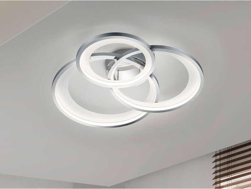 Thumbnail - Trio - led Deckenleuchte granada mit drei Ringen in Chrom, dimmbar, Breite 71cm