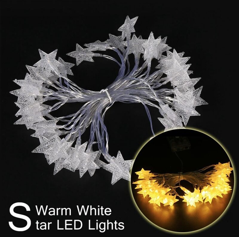 Eosnow Batteriebetriebene LED-Lichterkette Ejoyous 6 m 19 Fuß 40 sternförmige LED-Feen-Deko-Lichterketten