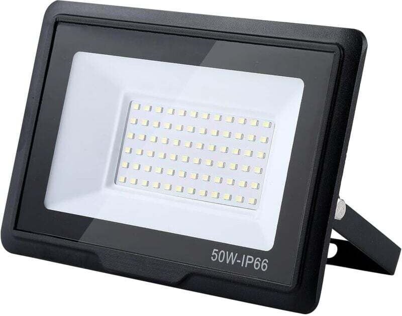 LED-Außenstrahler, 50 W, 5000 lm, 6000 K, wasserdicht (IP66) für Garten, Garage, Hof und Parkplatz (Kaltweiß, 50 W)