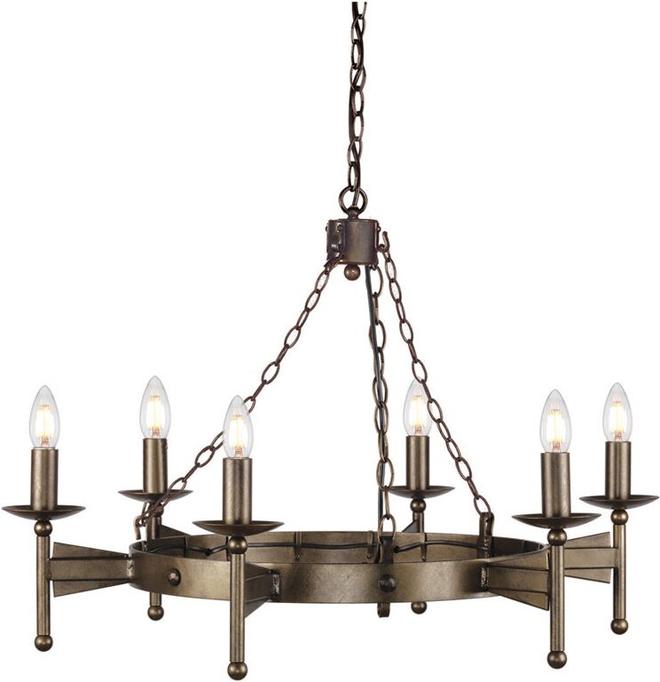 Kronleuchter Hängelampe Deckenleuchte Eisen Bronze D 81 cm Esszimmerlampe