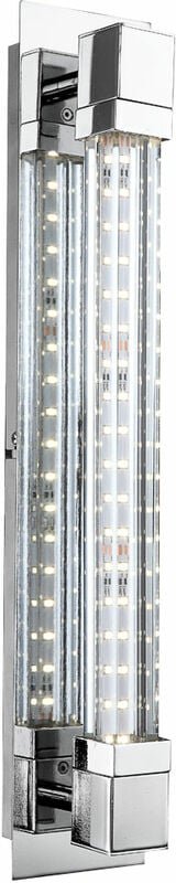 Led Wandleuchte Flurlampe Glas Wandlampe chrom Schlafzimmerleuchte, 5,2W 547lm warmweiß, BxH 8 x 42 cm