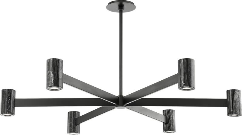 Predock 6-flammiger Kronleuchter aus schwarzem Messing - Hudson Valley