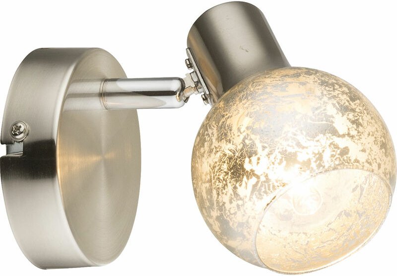 Wandstrahler Wandlampe Silber Schalter Glas beweglich h 11,5 cm Wohnzimmer Küche Wandleuchte