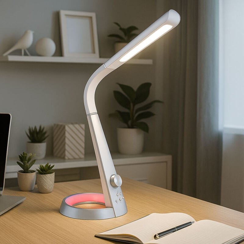 Globo - led Büro Schreib Tisch Lampe Leuchte USB-Charger Nachtlicht-RGB Silber Dimmbar