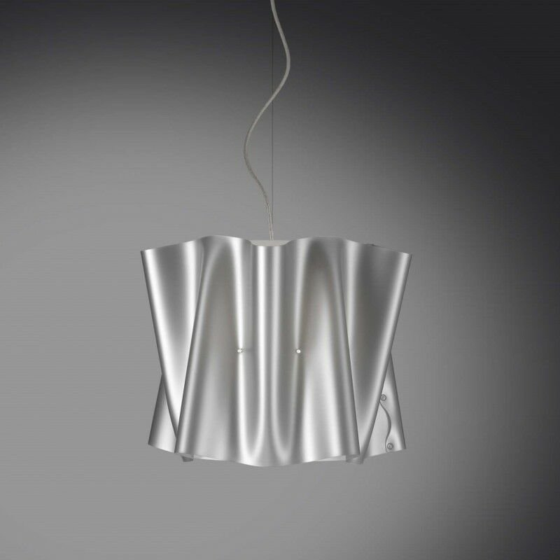 Linea Zero - Pendelleuchte folio Lampenschirm in Silber Polilux Durchmesser 40x H37 cm