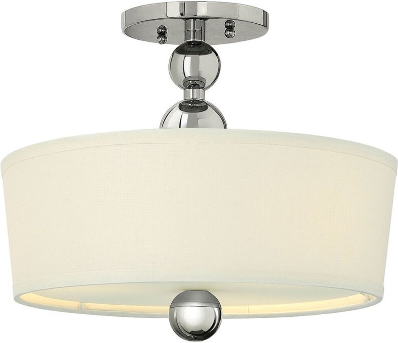 Elstead - Zelda - 3 Light Semi Flush Deckenleuchte Nickel poliert, E27