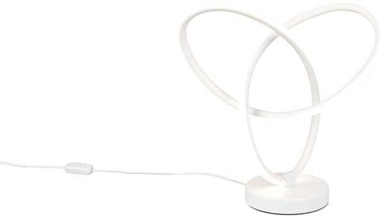 Tischleuchte Beistelllampe Nachttischlampe Metall weiß Schnurschalter H 28 cm