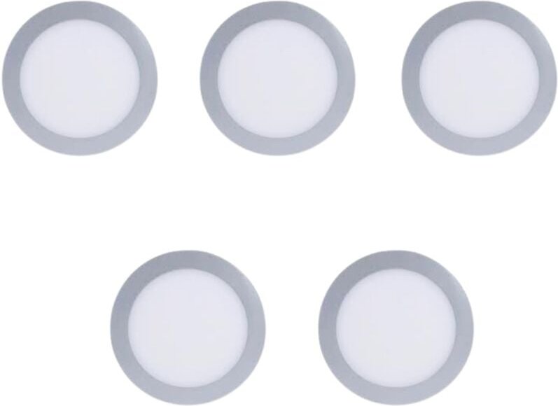 Forlight - Easy Circular - 5 Downlights con led integrado 4000K para iluminar hacia abajo on/off ø22,5cm Color Gris