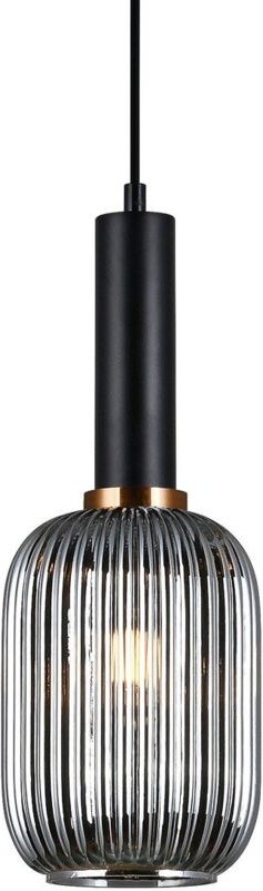 Antiola - Modern Hanging Pendant Black 1 Licht mit Glas, Smoky Shade, E27 - Italux