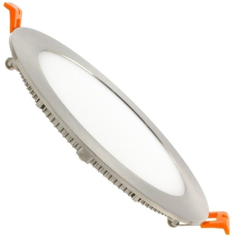 LED Einbaustrahler flach 12W Rund SuperSlim Silber Ausschnitt Ø 155mm 3000K Warmweiß