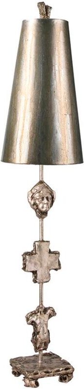 Tischleuchte Beistelllampe Wohnzimmerleuchte Stahl Silber h 97,7 cm