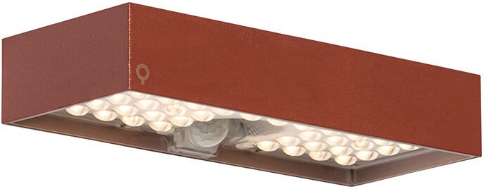 Qazqa - Rote Außenwandleuchte mit Abblendlicht und Sonnensensor - Kayo