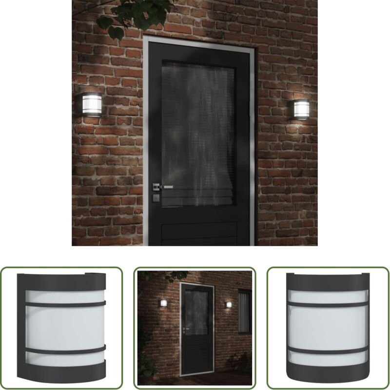 Außenwandleuchte - Außenwandleuchte Schwarz Edelstahl