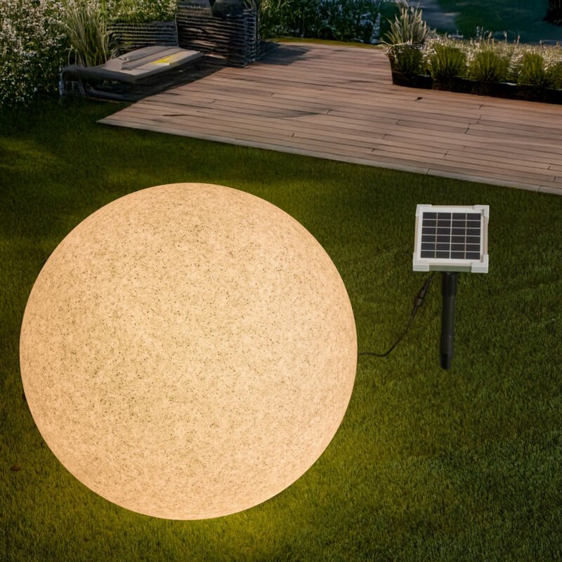 Esotec - Solar Stein-Leuchtkugel, D=50cm, 9 Leuchtfarben, Akku, winterfest, 106119