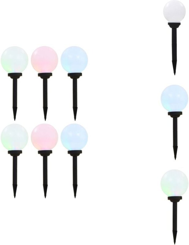 Außen-Solarlampen 6 Stk. led Kugel 20 cm rgb - Outdoor-Beleuchtung - Solarleuchte - Gartenbeleuchtung - Terrasse Beleuch...
