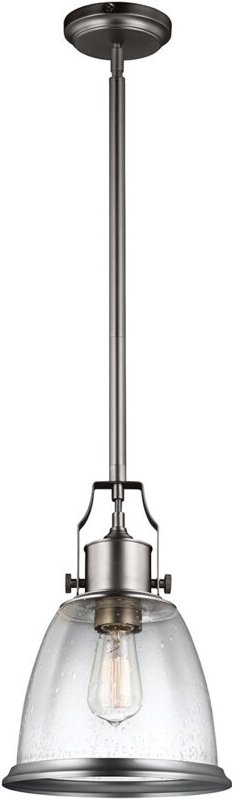 Elstead - Hobson - 1 Light Medium Dome Deckenanhänger Satin Nickel, E27