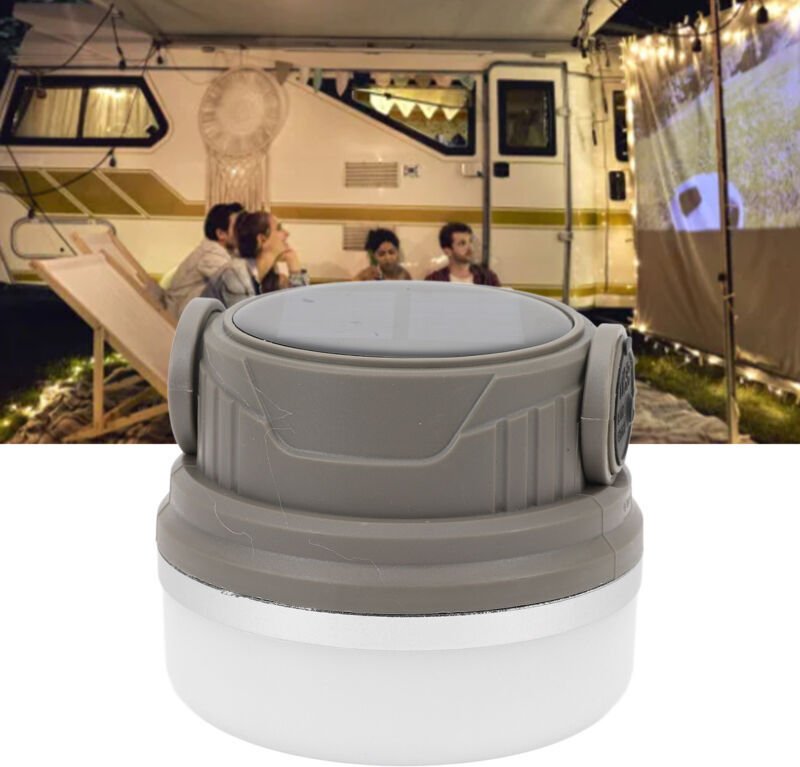 Campinglaterne mit 28 LEDs, hoher Helligkeit, tragbare Lampe mit Typ-C-Ladeanschluss für die Außenbeleuchtung, Grau