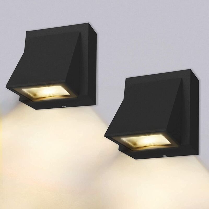 Wandleuchten-Set (2 Stück), 5-W-LED-Wandleuchte, für den Innen- und Außenbereich, warmweiß (3000 K), Schutzart IP65, für...