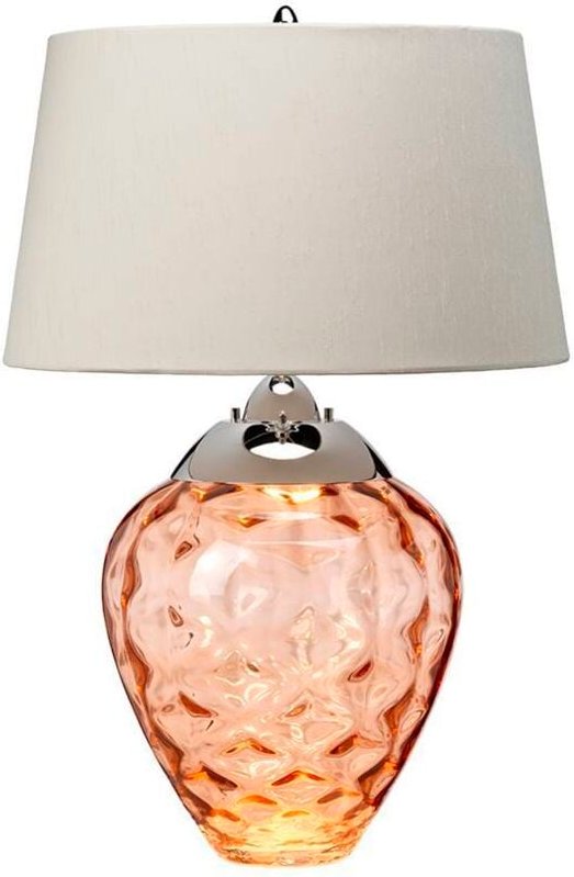 Tischleuchte Tischlampe Beistelllampe led Nickel Glas Beige Stahl h 71,5 cm