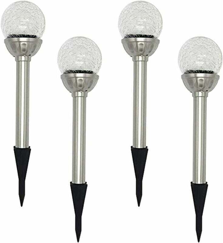 Garten-Solarleuchte für den Außenbereich, 4er-Pack RGB-Solarleuchten mit 8 LEDs, Farbwechsel-Kugellampe aus zerbrochenem...