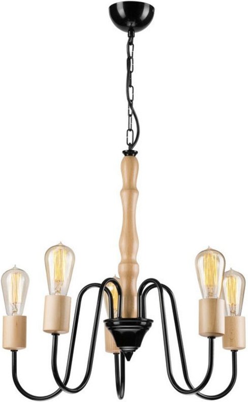 Lamkur Lighting - Lamkur Norah Industrial Mehrarm-Pendel-Deckenleuchte Schwarz, 5x E27