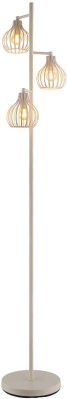 Stehleuchte Standleuchte Bürolampe Metall cremefarben Fußschalter H 161 cm