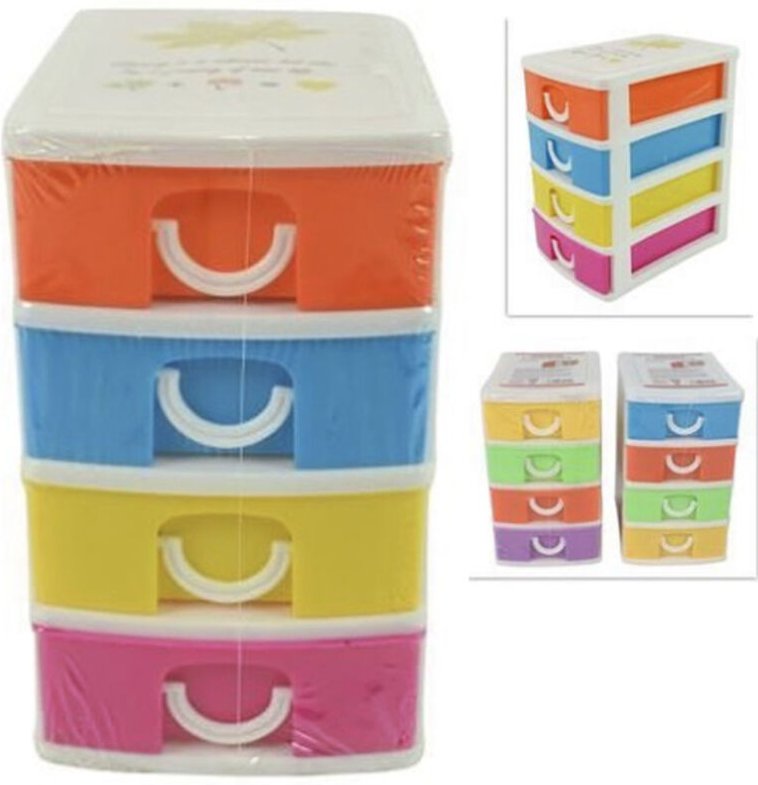 Trade Shop Traesio - Trade Shop - kunststoff-schubladeneinheit 4 schubladen-container 15X13X9CM mehrzweck-objekthalter -