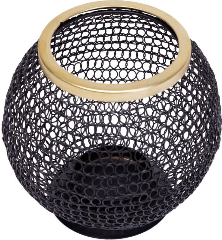 Laterne Metall 15 x 14 cm schwarz-gold Laterne - Trendline