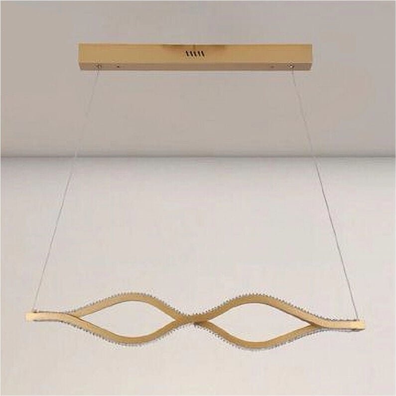 Trade Shop - 58 watt led pendelleuchte wave infinity crystal wavy gold 32149 -