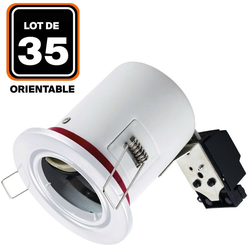 35 Supports Spot bbc Orientable Blanc IP20 avec Douille GU10