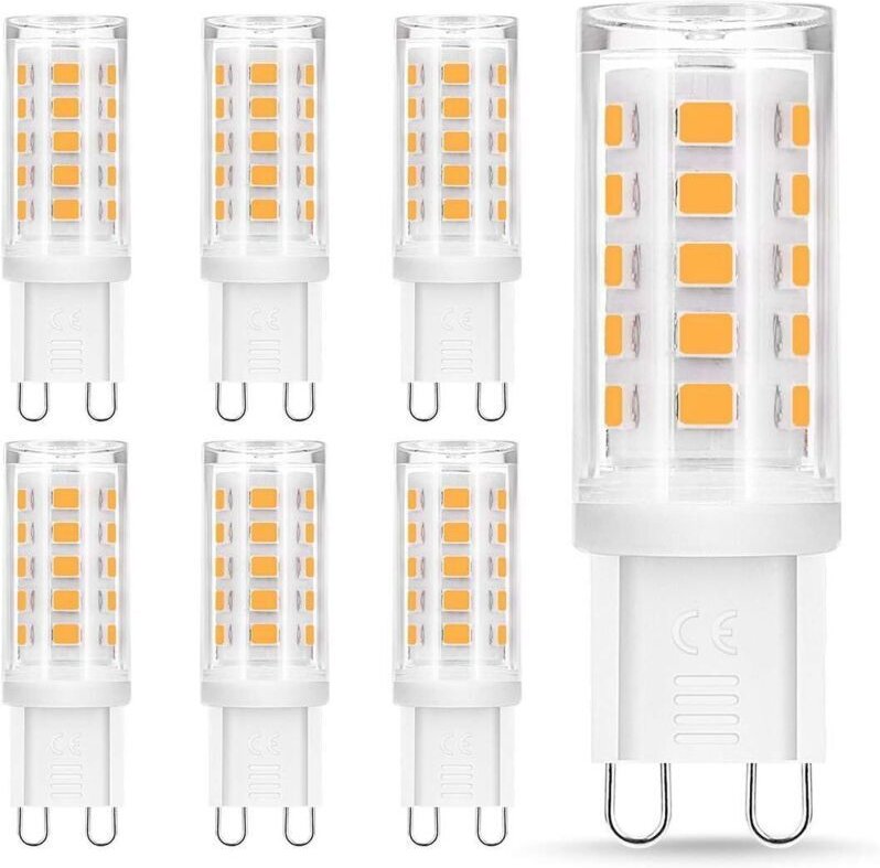 G9 LED-Lampen, 4 W (entspricht 40 W Halogenfassung), 400 lm, warmweiß 3000 K, 360°-Drehwinkel, nicht dimmbar, für Decken...