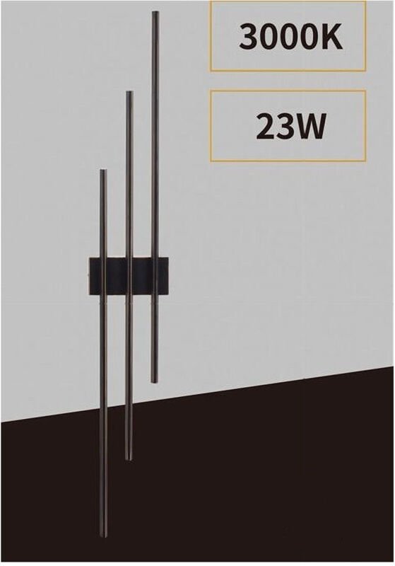 Trade Shop Traesio - Trade Shop - anwendung von muro led 23W modern 3 vertische linien nero luce calda natural AQ13 -