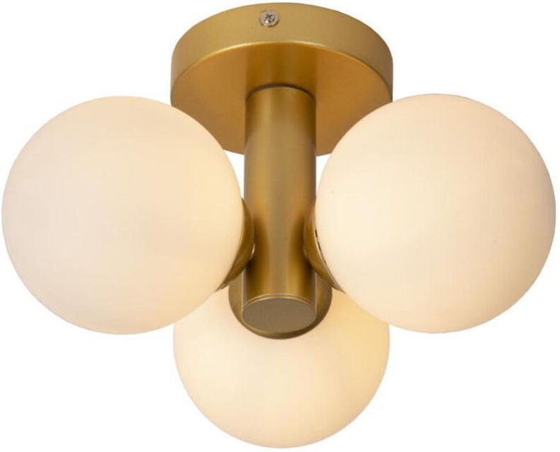 Lucide TRUDY - Deckenleuchte Badezimmer - Ø 28 cm - 3xG9 - IP44 - Mattes Gold / Messing