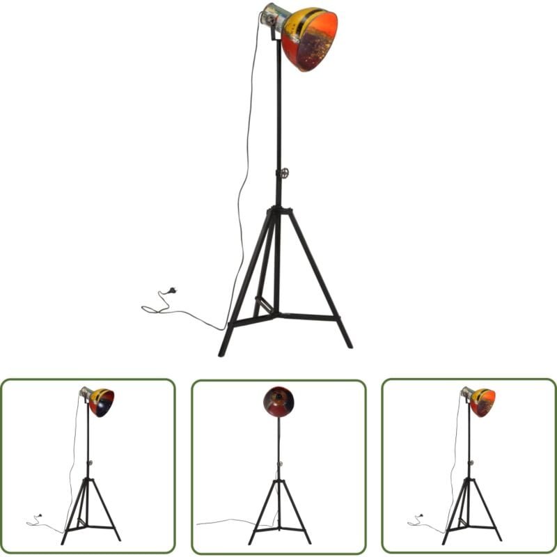 The Living Store Stehleuchte 25 W Mehrfarbig 61x61x90/150 cm E27 - Industrielampen - Stehlampe - Wohnraumleuchte - Bürol...