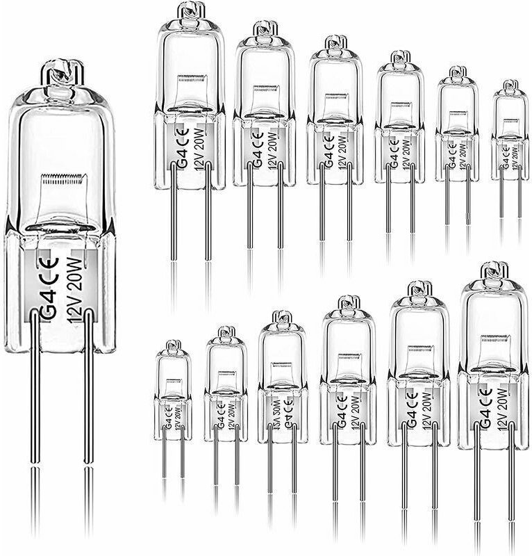 12er-Pack G4 20W 12V 2800K 2-Pin-Halogenlampen für Dunstabzugshaube, Küche, Wohnzimmer, Schlafzimmer