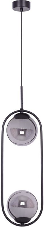 Schwarze Hängelampe, zwei Glaskugeln Kaja DAVOS
